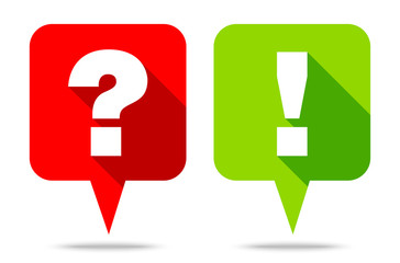 Speech Bubbles Question & Answer Red/Green