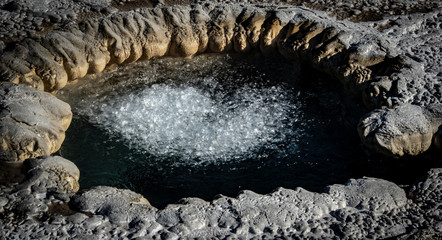 Hot spring bubbling in Yellowstone National Park