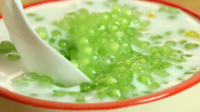 Sago with coconut milk , Thai dessert