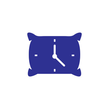Pillow with time clock logo icon vector