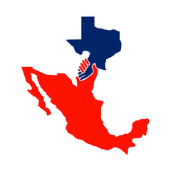 cooperate between mexico with the texas vector. handshake logo