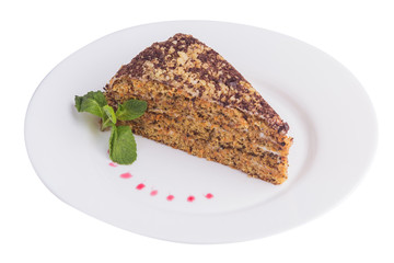 Dessert cake on a plate