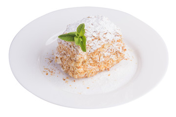 Dessert cake on a plate
