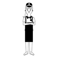Woman waiter cartoon vector illustration graphic design
