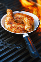 chicken legs spiced by special spice blend