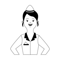 Stewardess woman cartoon vector illustration graphic design