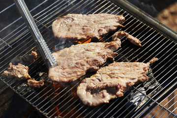 meat on grill