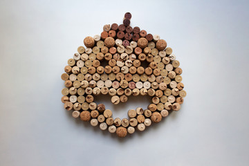 Wine corks Halloween pumpkin abstract composition