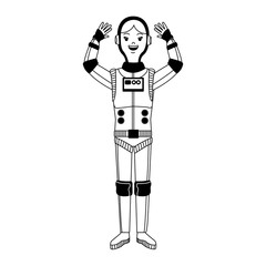 Woman astronaut cartoon vector illustration graphic design