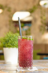 Colorful cocktail on top of the bar, summer coctails