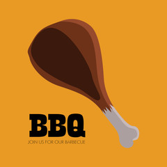 Isolated bbq poster