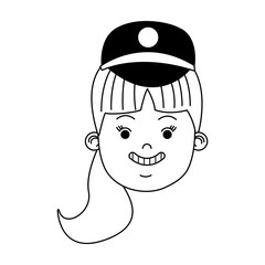 Stewardess face cartoon vector illustration graphic design