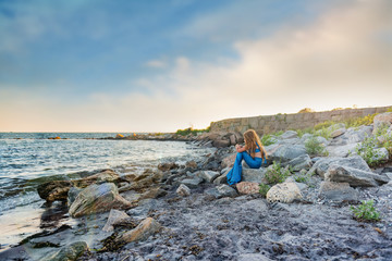 Fototapeta premium Mermaid by he ocean 