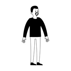 Young man cartoon vector illustration graphic design