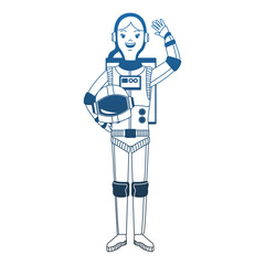 Woman astronaut cartoon vector illustration graphic design