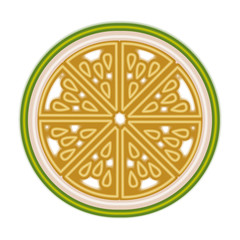 half orange citrus and fresh fruit icon vector illustration design