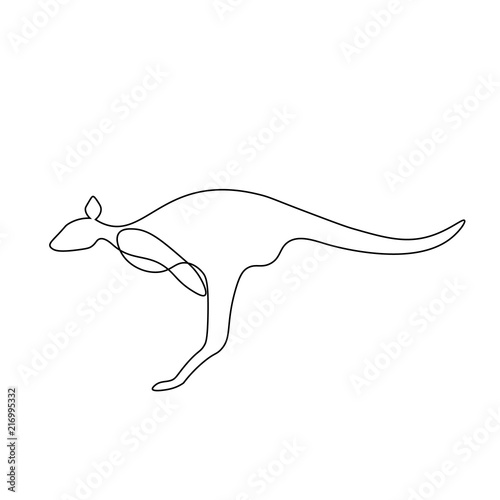 one line kangaroo design silhouette hand drawn minimalism style