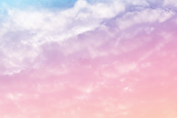 Sun and cloud background with a pastel colored


