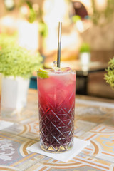 Colorful cocktail on top of the bar, summer coctails