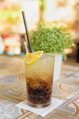 Colorful cocktail on top of the bar, summer coctails