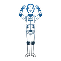 Woman astronaut cartoon vector illustration graphic design
