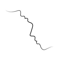 Neck kissing couple lineart on white