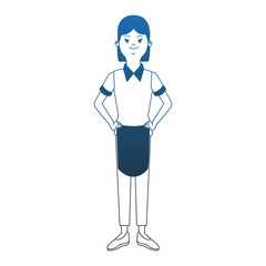 Woman waiter cartoon vector illustration graphic design