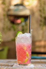 Colorful cocktail on top of the bar, summer coctails