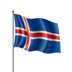 Iceland flag, vector illustration on a white background