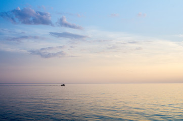 Ship silhouettes in the Baltic sea during a beautiful sunset © Jarek