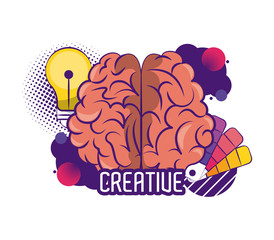 Creative colors and ideas brain and big idea vector illustration graphic design