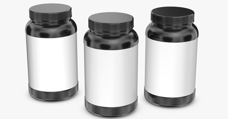 Realistic 3D bottle rendering mockup on white background