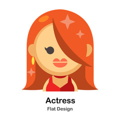 Actress Flat Illustration