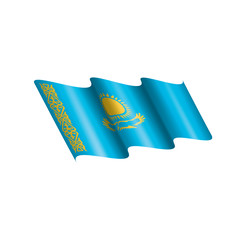 Kazakhstan flag, vector illustration on a white background