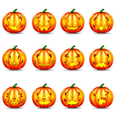 Pumpkins with face expressions