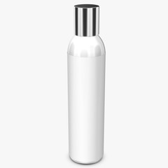 Realistic 3D bottle rendering mockup on white background	
