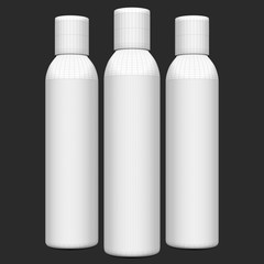 Realistic 3D bottle rendering mockup on white background.Wireframe 3D Rendering