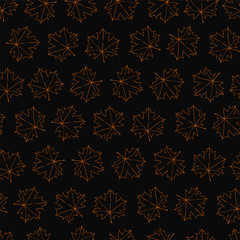Seamless texture with autumn maple leaves. Repeating background. Tile pattern.