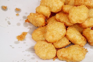 fried nuggets at street food