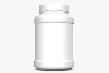 Realistic 3D bottle rendering mockup on white background.3D Rendering	