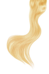 Blond hair on white background