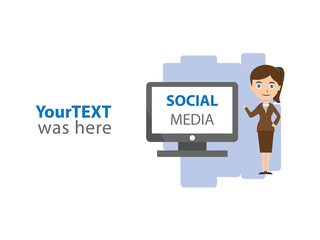 background of businesswoman presentation computer check list illustration