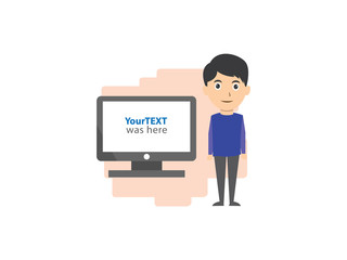 background of businessman presentation computer check list illustration