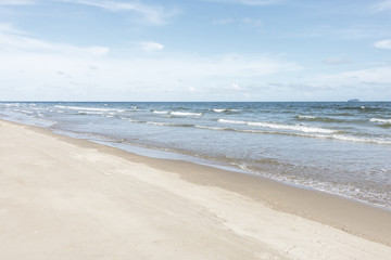 soft wave of the sea on the sandy beach.