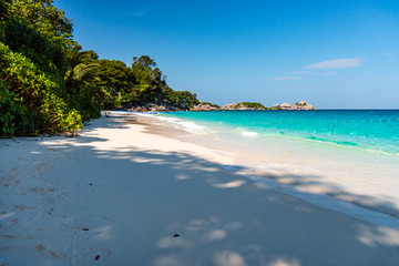 A deserted sandy beach on a beautiful remote tropical island (Similan Islands)