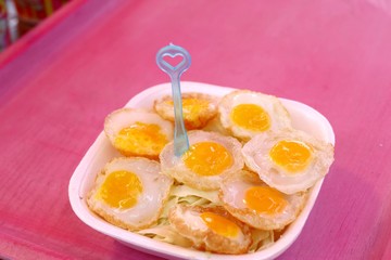 Quail eggs at street food