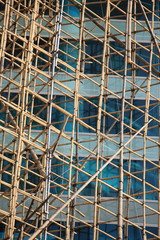 bamboo scaffolding construction site