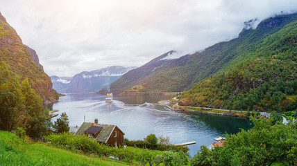 Amazing nature view with Sognefjord and mountains.
