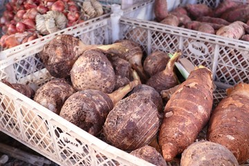 organic taro at street food