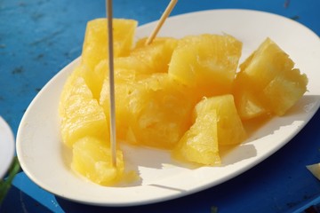pineapple on street food.